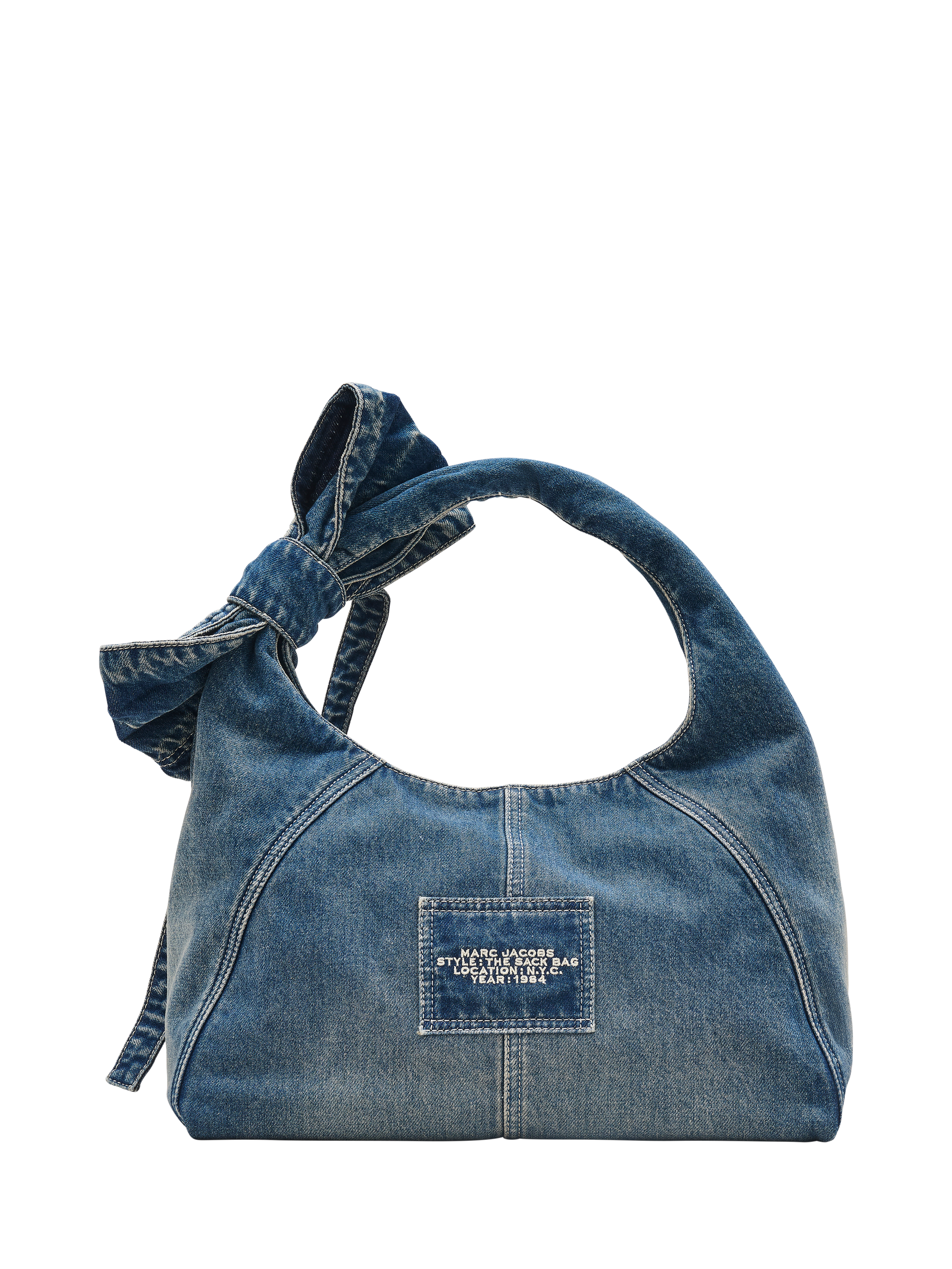 Product image 3 of 7, which shows Marc Jacobs Denim The Sack Shoulder Bag, Medium Wash Indigo