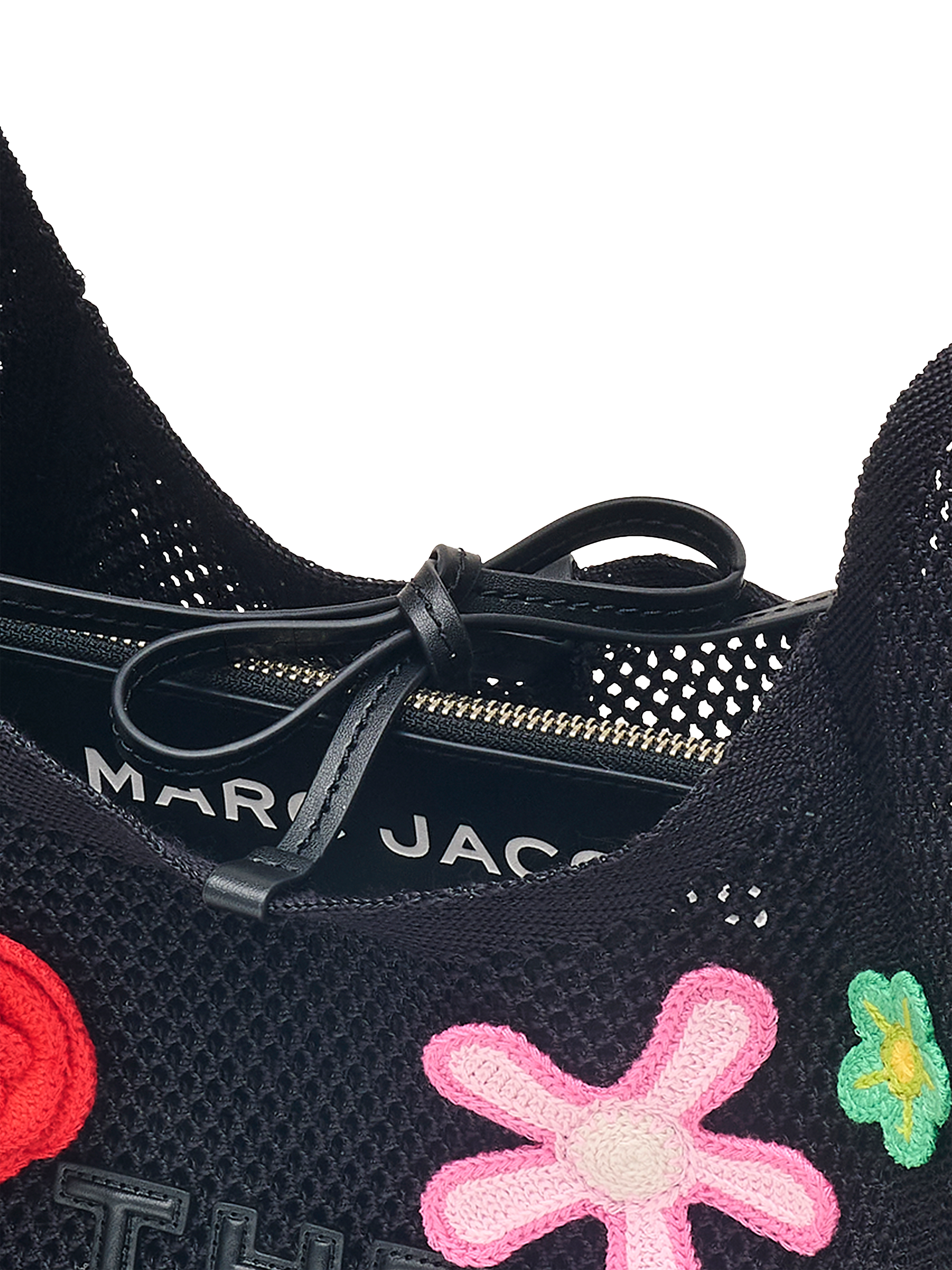 Product image 3 of 7, which shows Marc Jacobs The Sack Daisy Crochet Shoulder Bag, Black Multi