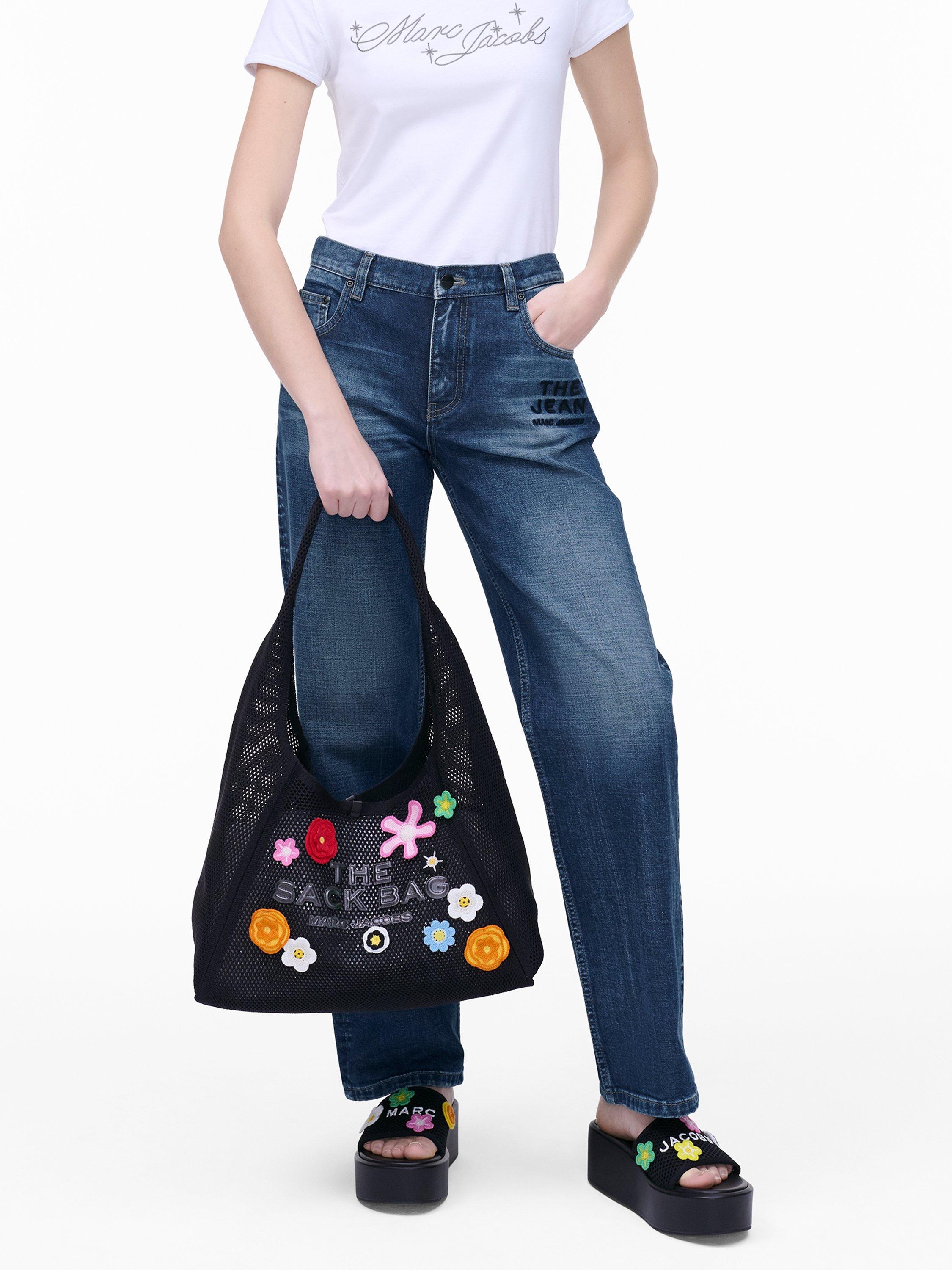 Product image 7 of 7, which shows Marc Jacobs The Sack Daisy Crochet Shoulder Bag, Black Multi