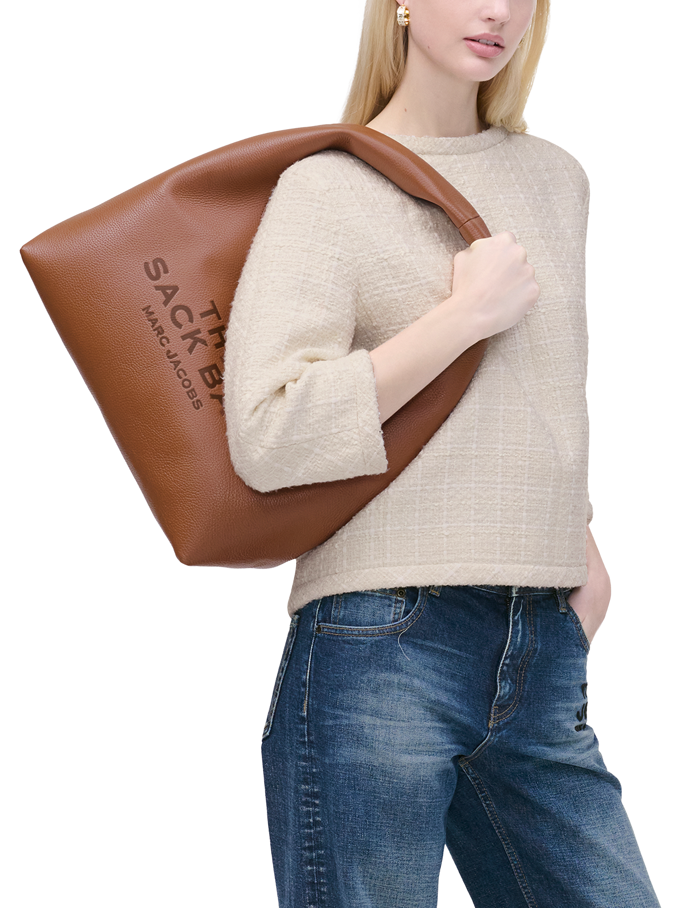 Product image 2 of 7, which shows Marc Jacobs The Sack Leather Hobo Bag, Brown
