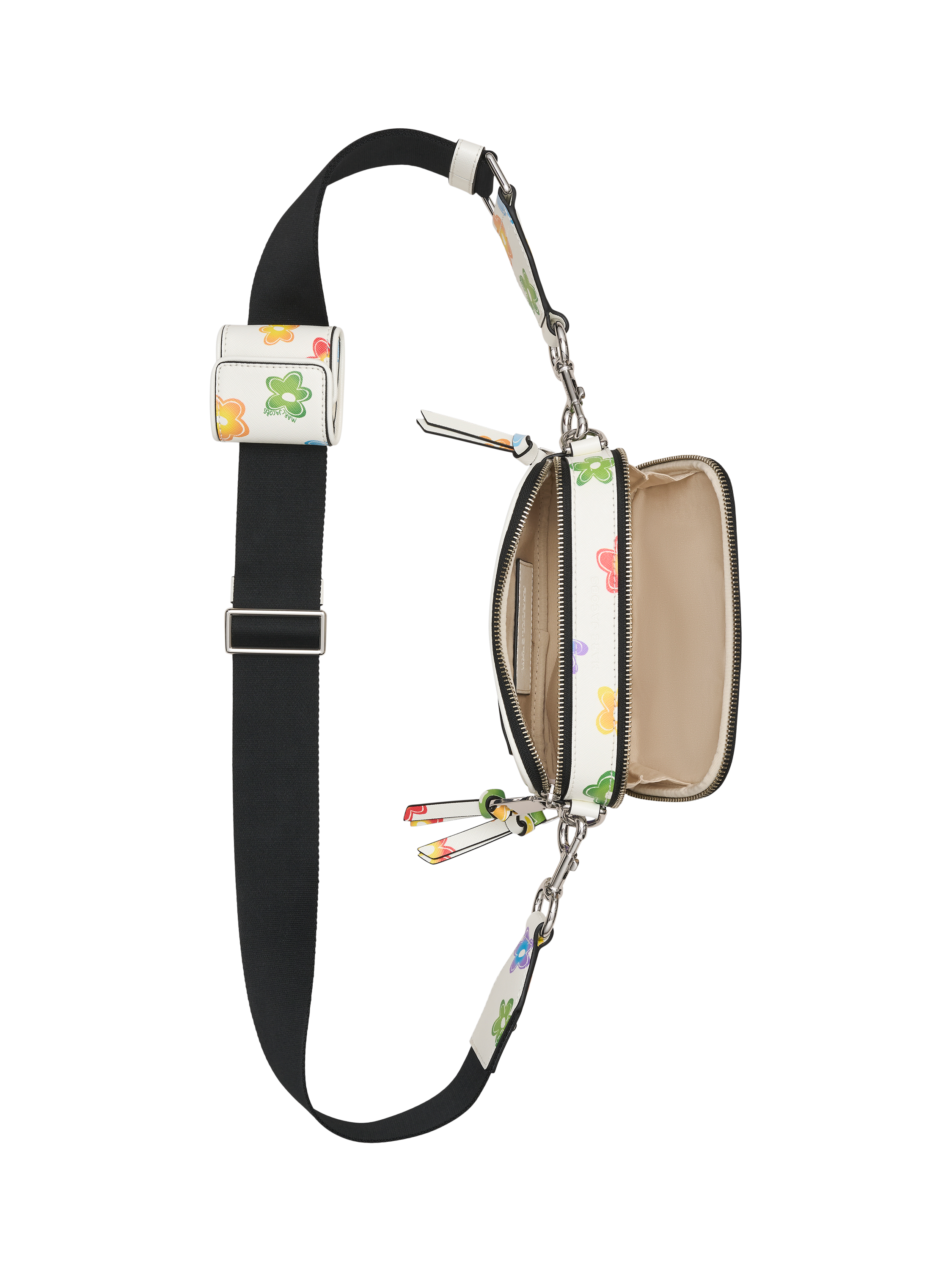 Product image 7 of 9, which shows Marc Jacobs Leather The Snapshot Wild Daisy Cross Body Bag, White Multi