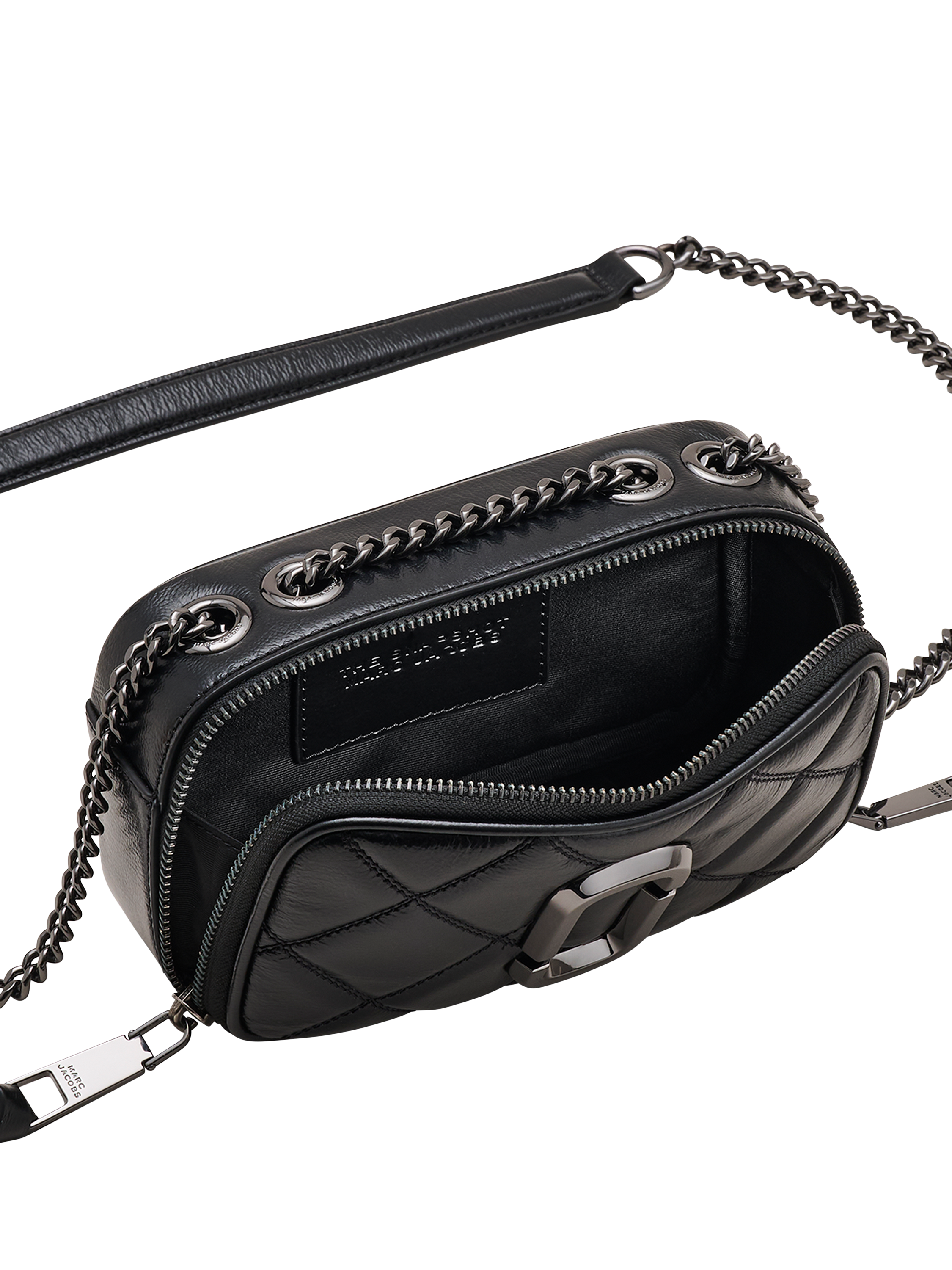 Product image 6 of 8, which shows Marc Jacobs Quilted Leather The Snapshot Cross Body Bag, Black