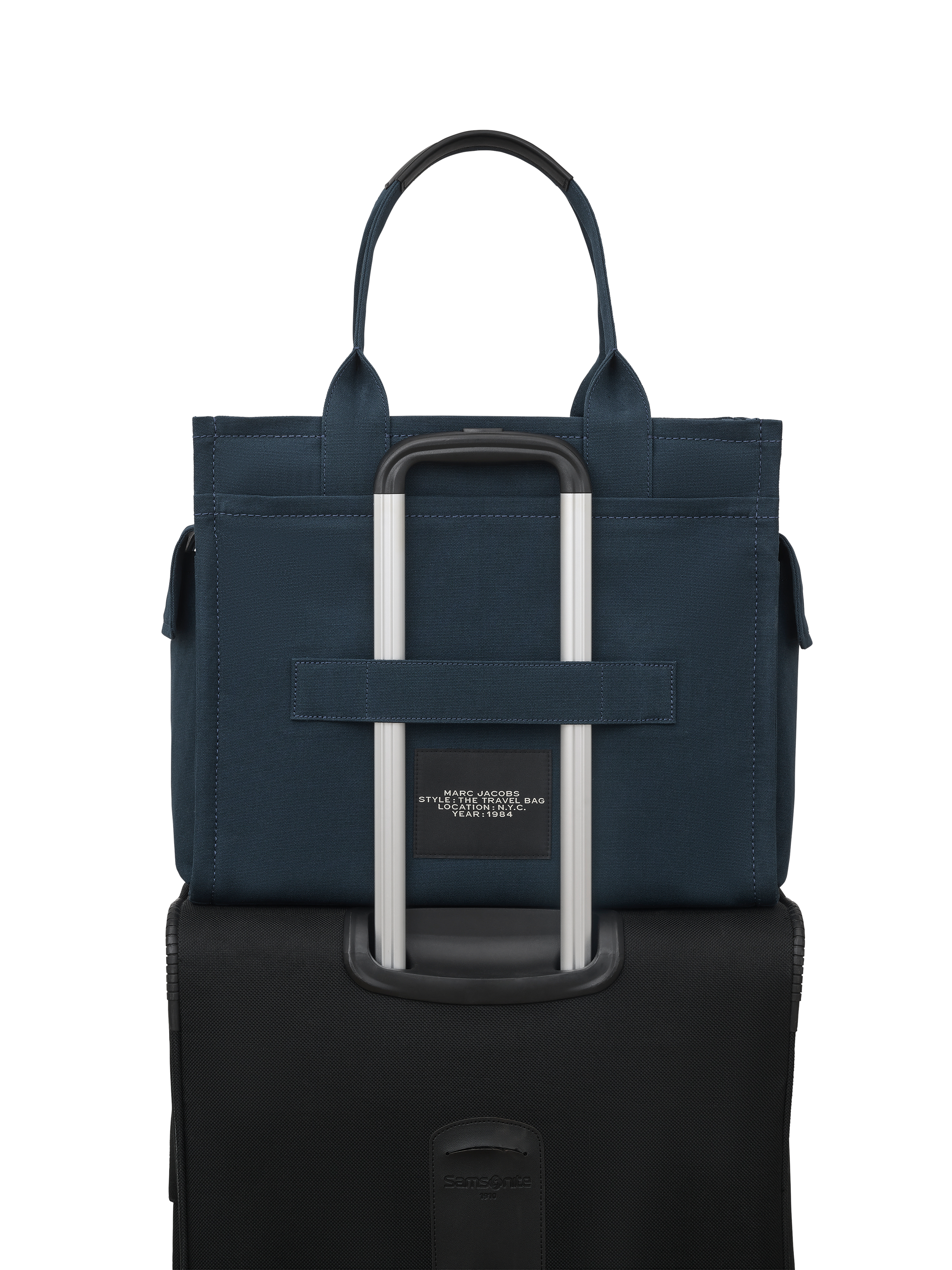 Product image 7 of 7, which shows Marc Jacobs Canvas The Travel Tote Bag, Blue Sea