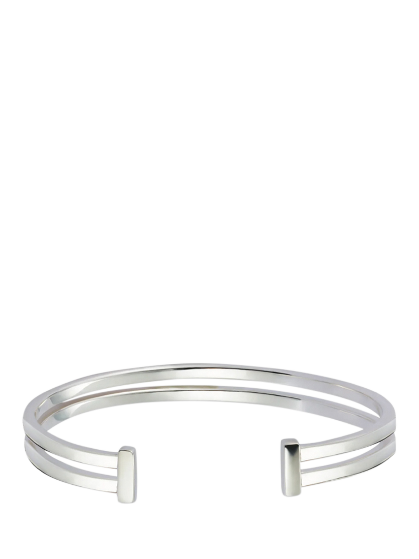 Product image 1 of 3, which shows Toolally Double Hoop Cuff Bangle, Silver