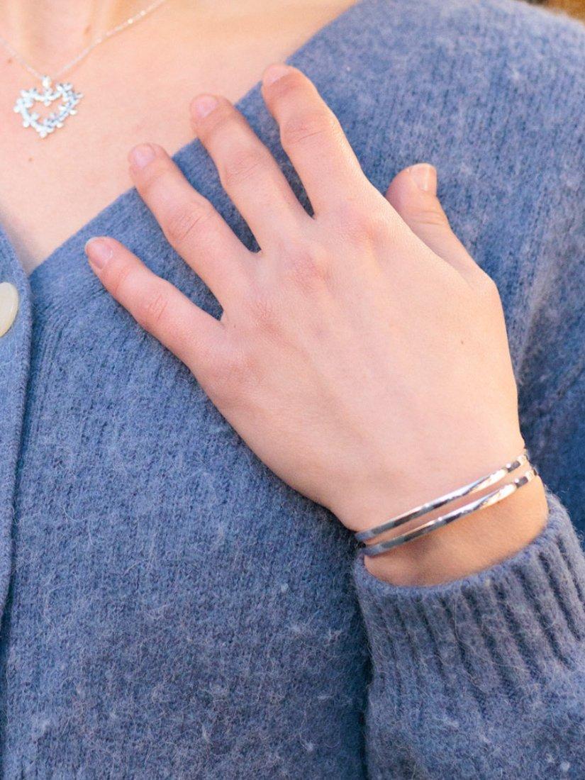 Product image 2 of 3, which shows Toolally Double Hoop Cuff Bangle, Silver