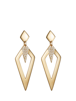 Toolally Arrowhead Stud Drop Earrings, Gold