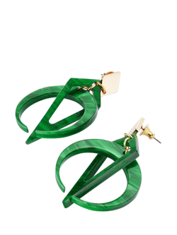 Toolally Petite Crescent Hoop Earrings - view 2, Green
