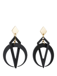 Toolally Petite Crescent Hoop Earrings, Black