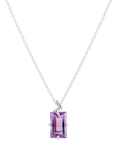 Toolally Gemstone Bolt Pendant Necklace, Silver, Silver/Purple