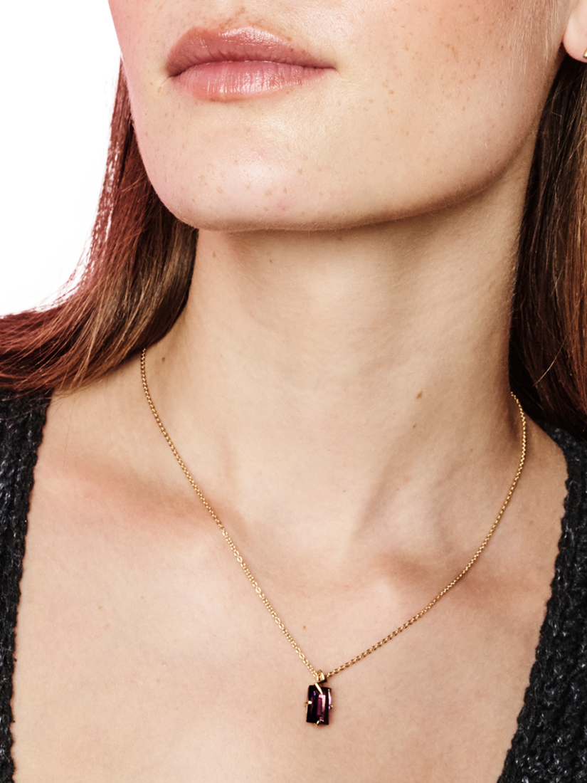Product image 2 of 3, which shows Toolally Gemstone Bolt Pendant Necklace, Gold, Purple Amethyst/Gold