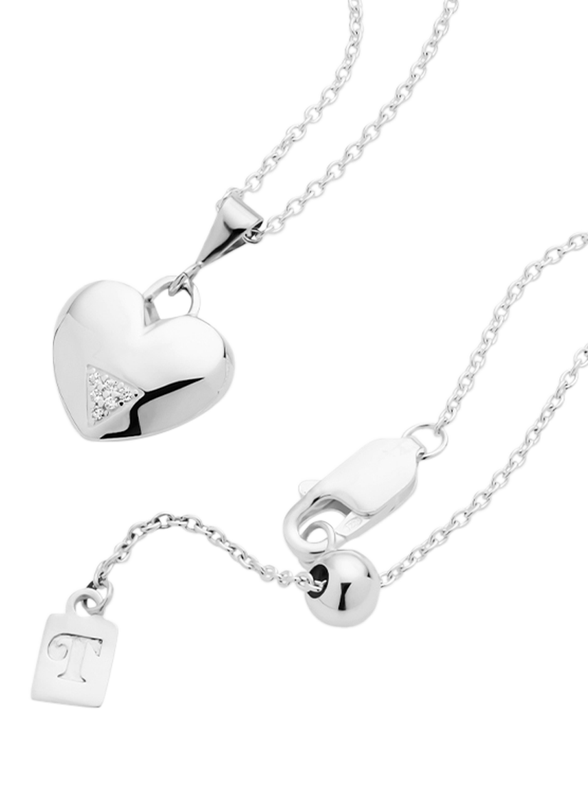 Product image 2 of 4, which shows Toolally Mini Art Deco Heart Pendant Necklace, Silver