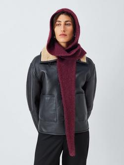 John Lewis Wool Blend Hood Scarf, Fig