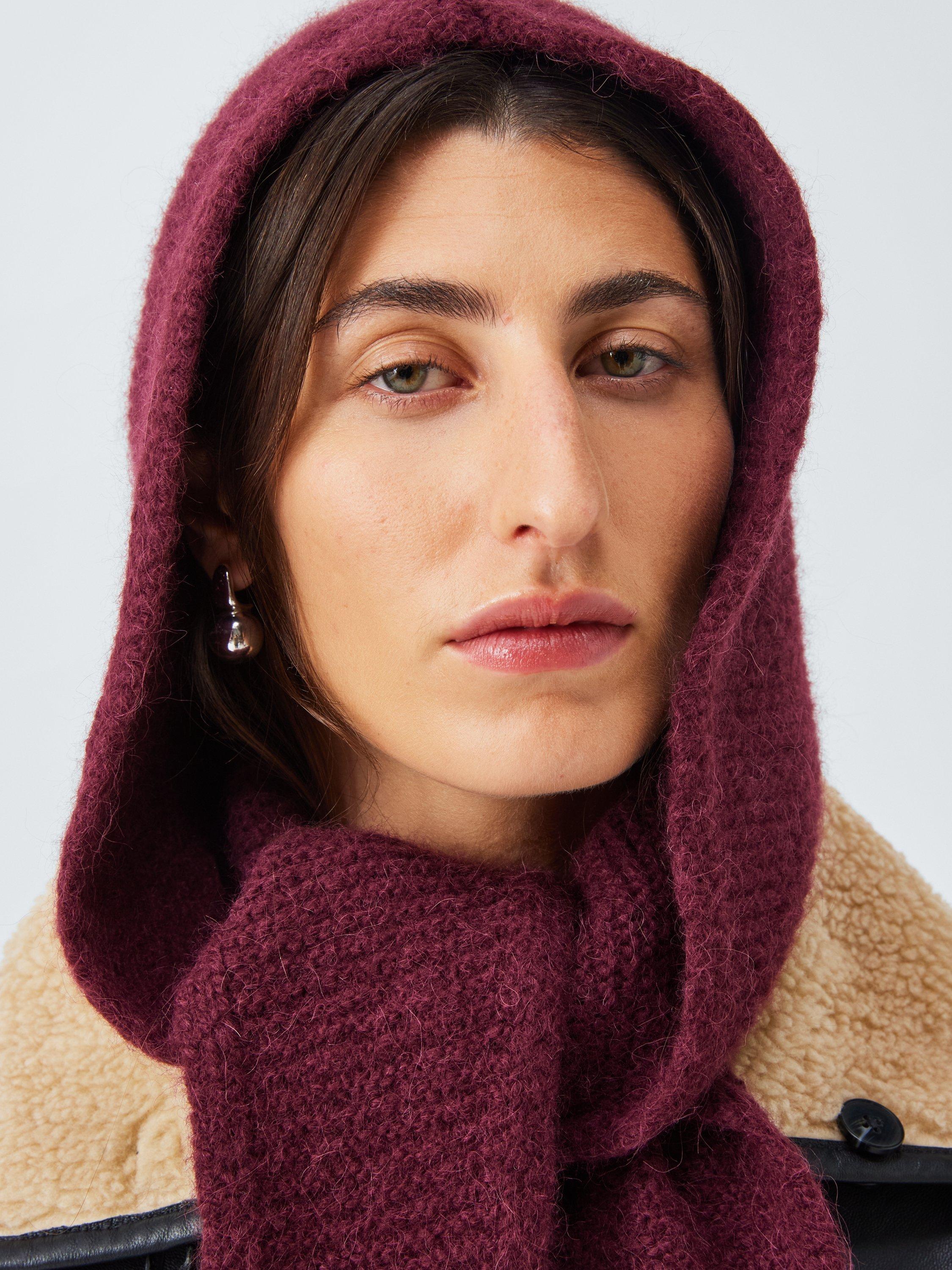 Product image 5 of 5, which shows John Lewis Wool Blend Hood Scarf, Fig