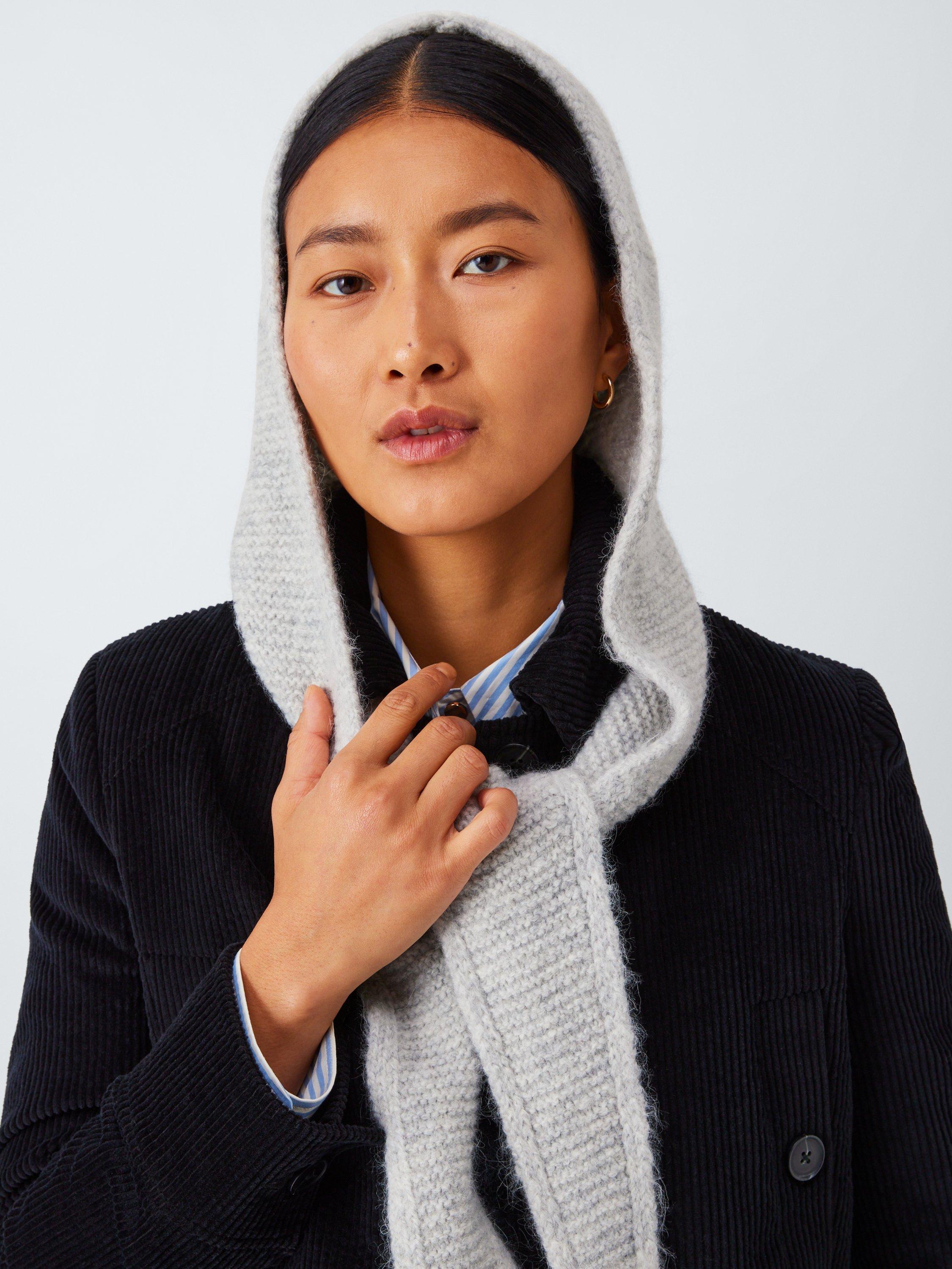 Product image 1 of 5, which shows John Lewis Wool Blend Hood Scarf, Grey
