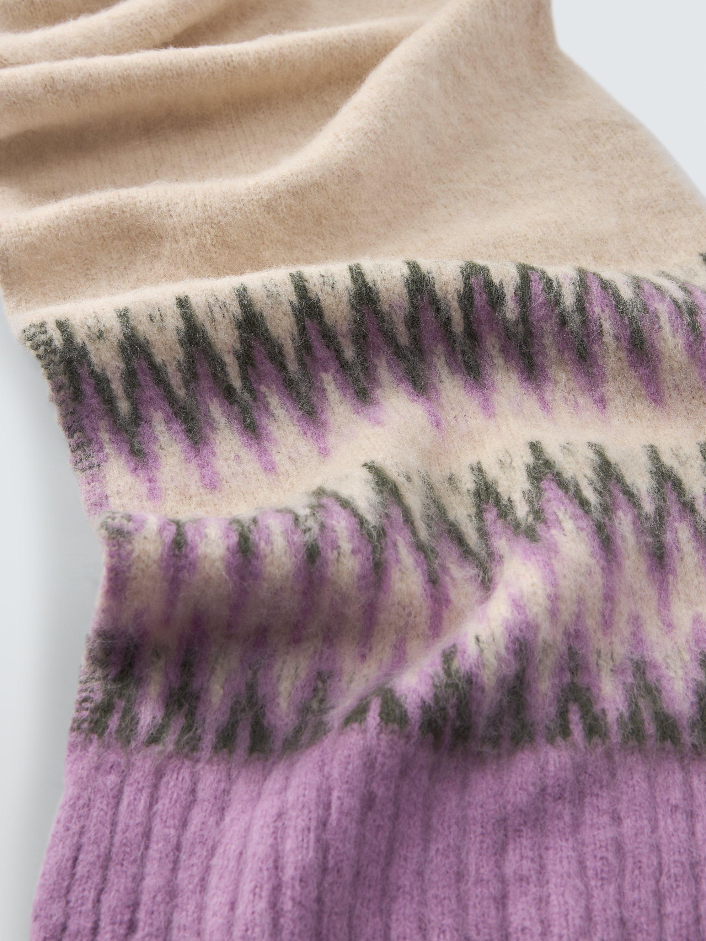 Product image 3 of 5, which shows John Lewis Fairisle Wool Blend Scarf, Lilac/Multi