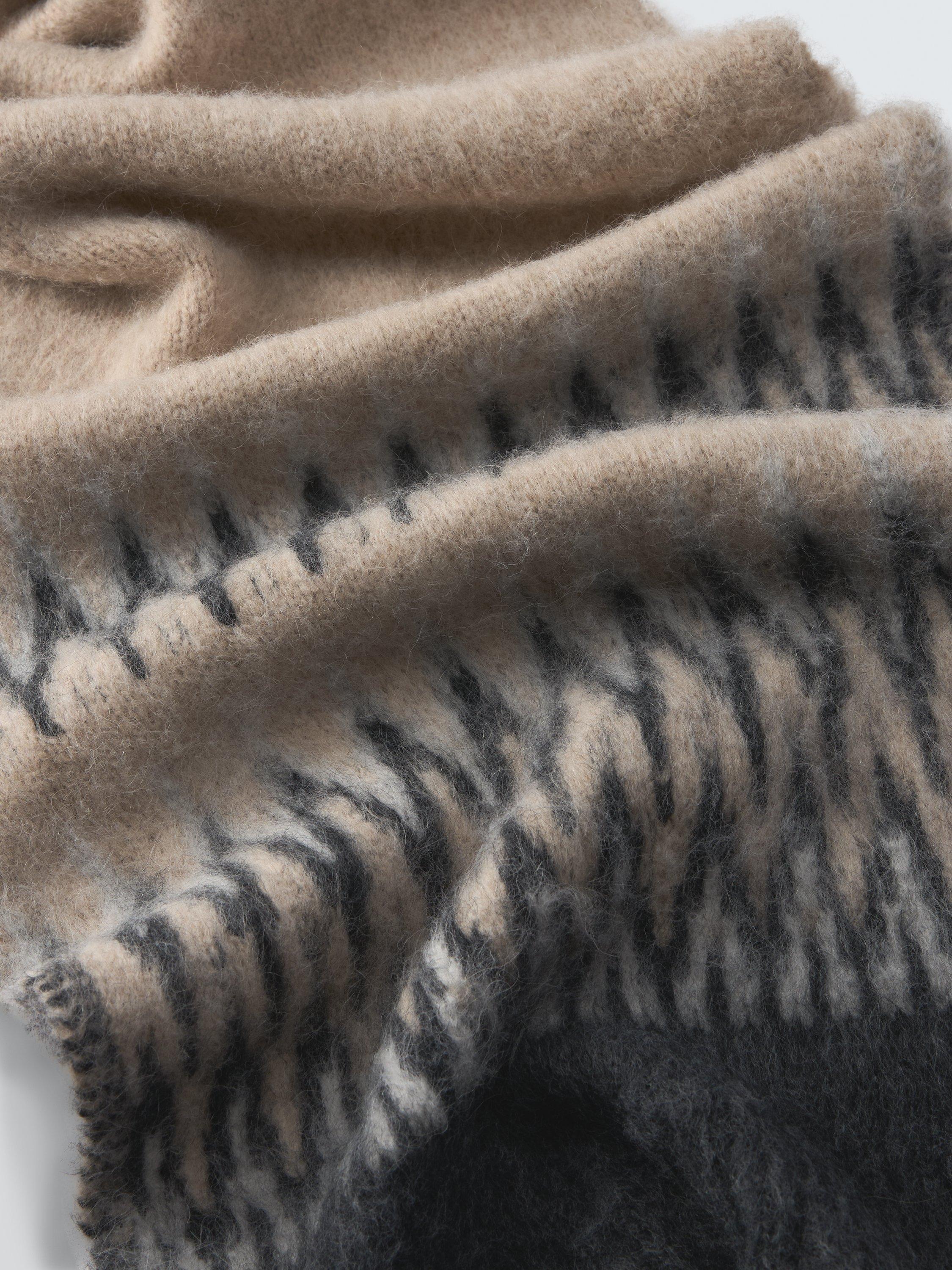 Product image 3 of 5, which shows John Lewis Fairisle Wool Blend Scarf, Natural/Multi