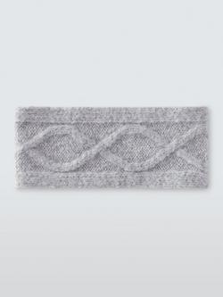 John Lewis Cable Knit Wool Blend Headband, Grey - view 2, Grey