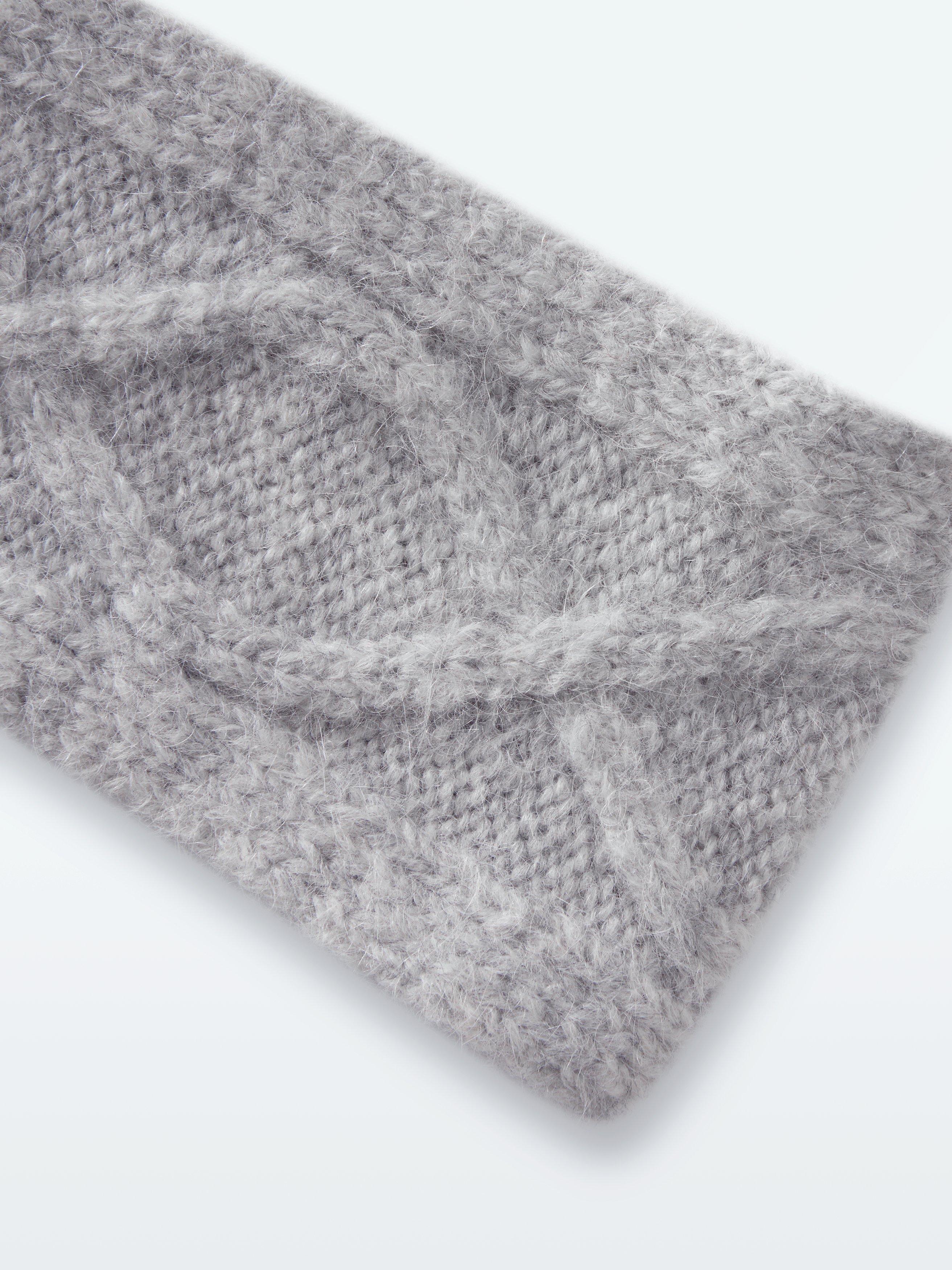 Product image 3 of 4, which shows John Lewis Cable Knit Wool Blend Headband, Grey
