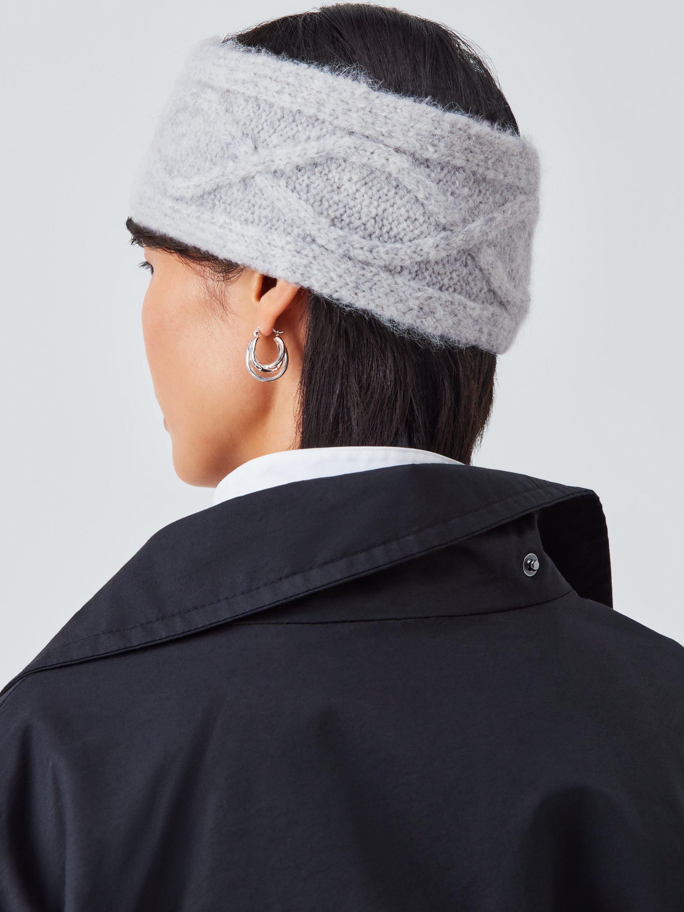 Product image 4 of 4, which shows John Lewis Cable Knit Wool Blend Headband, Grey