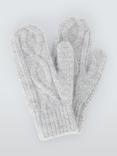 John Lewis Cable Knit Wool Blend Mittens, Grey