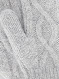 John Lewis Cable Knit Wool Blend Mittens, Grey