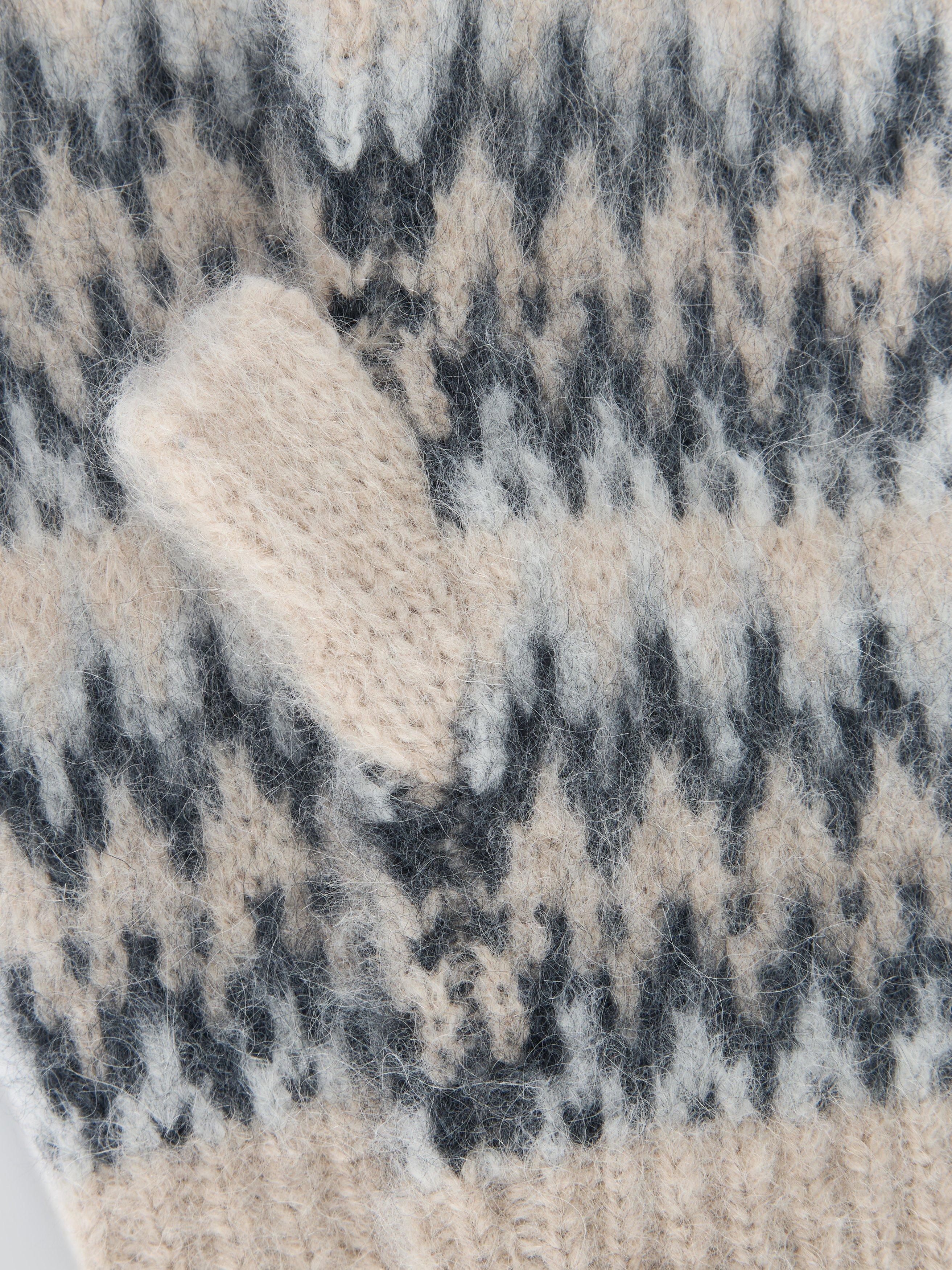 Product image 2 of 2, which shows John Lewis Fairisle Wool Blend Handwarmers, Natural/Multi