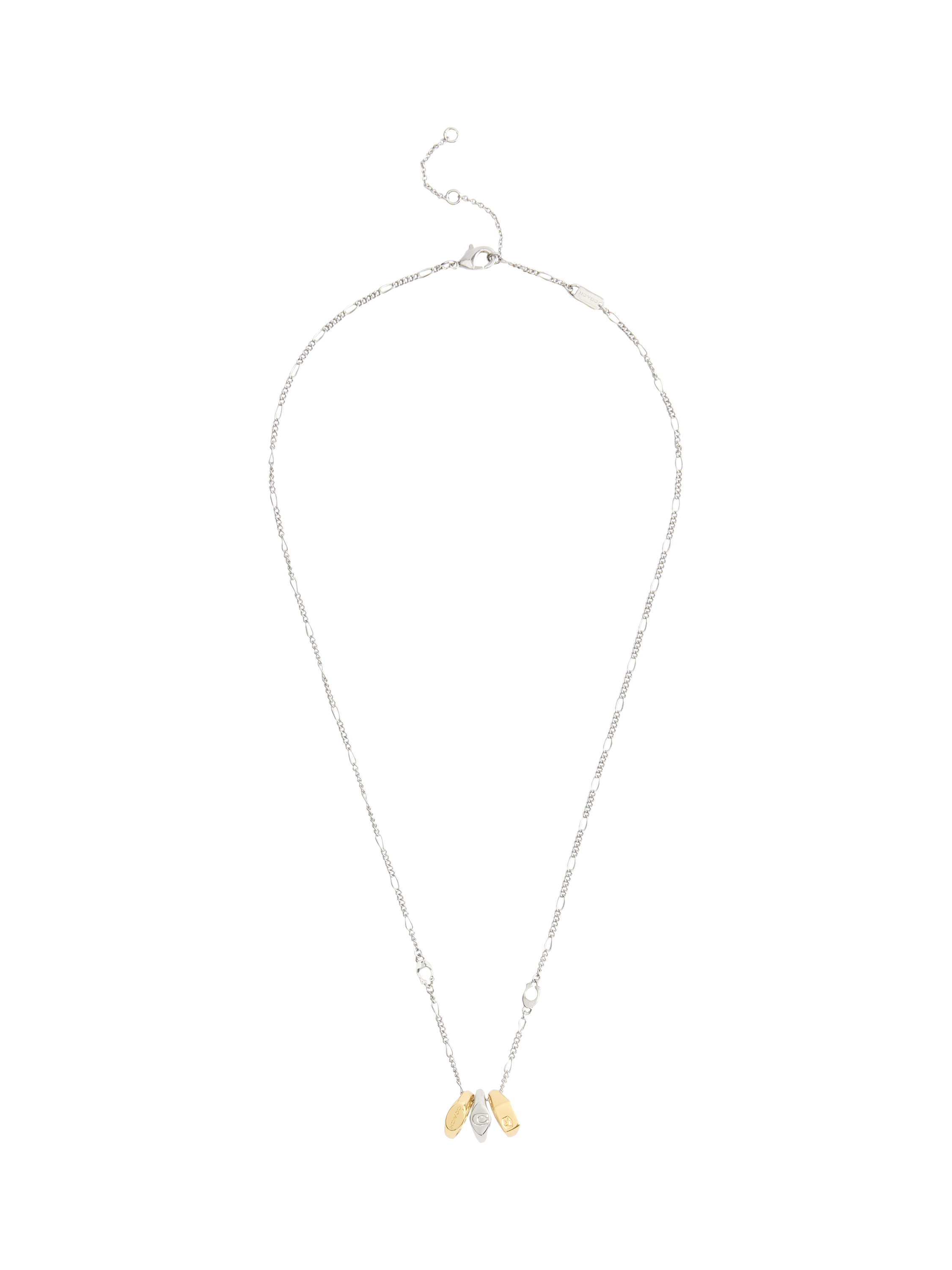 Product image 2 of 3, which shows Coach Mixed Signet Rondelle Pedant, Twotone