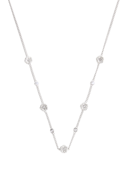 Coach Crystal Rose Curb Necklace, Rhodium, Rhodium