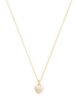 Coach Sculpted C Enamel Heart Necklace, Gold, Gold