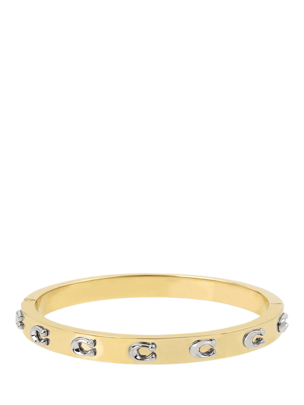 Coach Hinged C Bangle Bracelet, Twotone, Twotone