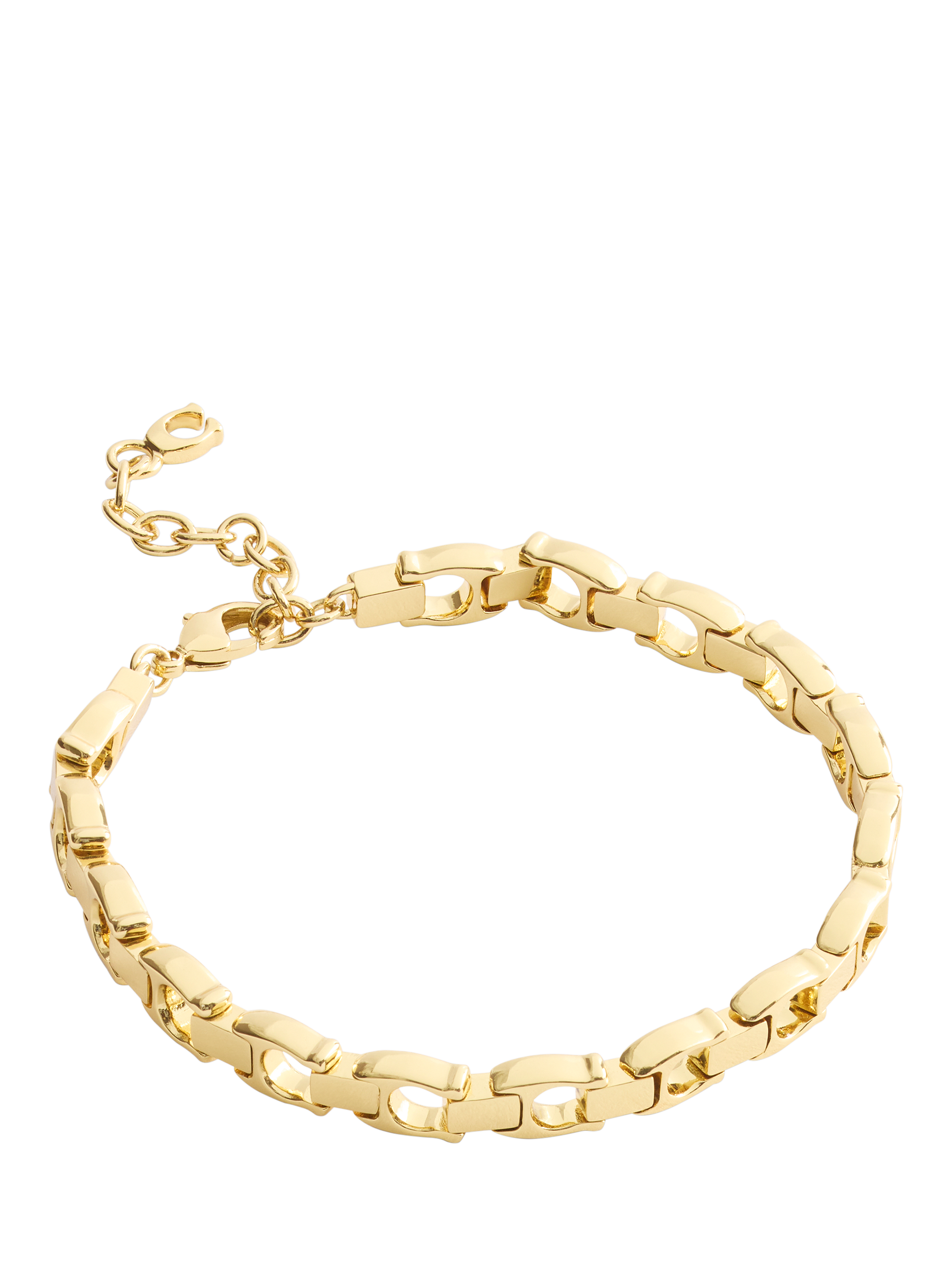 Product image 1 of 3, which shows Coach Sculpted Link Bracelet, Gold