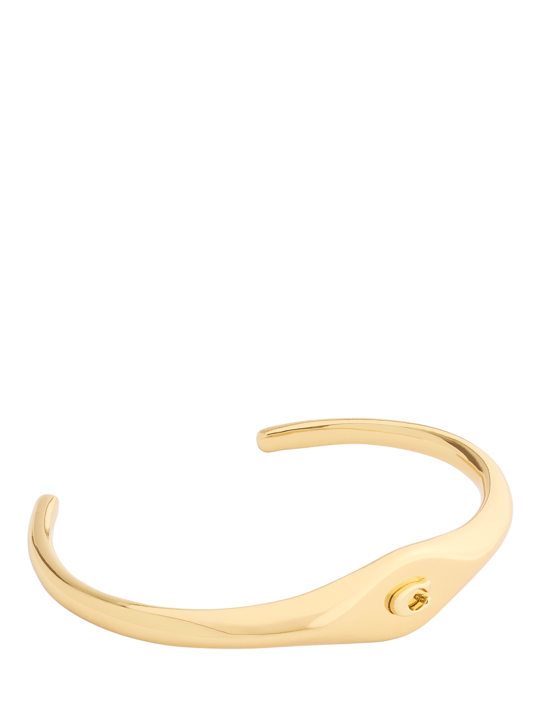 Product image 1 of 3, which shows Coach Signet Sculpted C Open Cuff, Gold