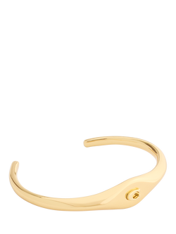 Coach Signet Sculpted C Open Cuff, Gold