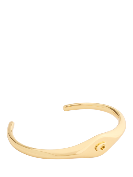 Coach Signet Sculpted C Open Cuff, Gold