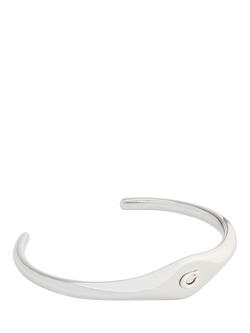 Coach Signet Sculpted C Open Cuff, Rhodium