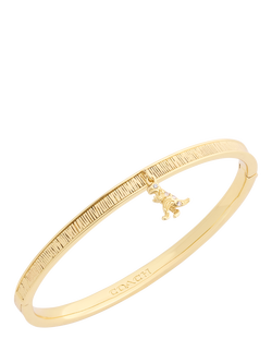 Coach Rexy Dino Charm Hinged Bangle, Gold - view 2, Gold