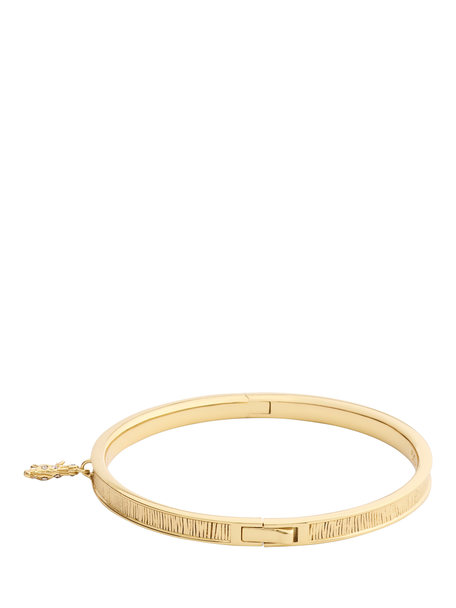 Product image 3 of 5, which shows Coach Rexy Dino Charm Hinged Bangle, Gold