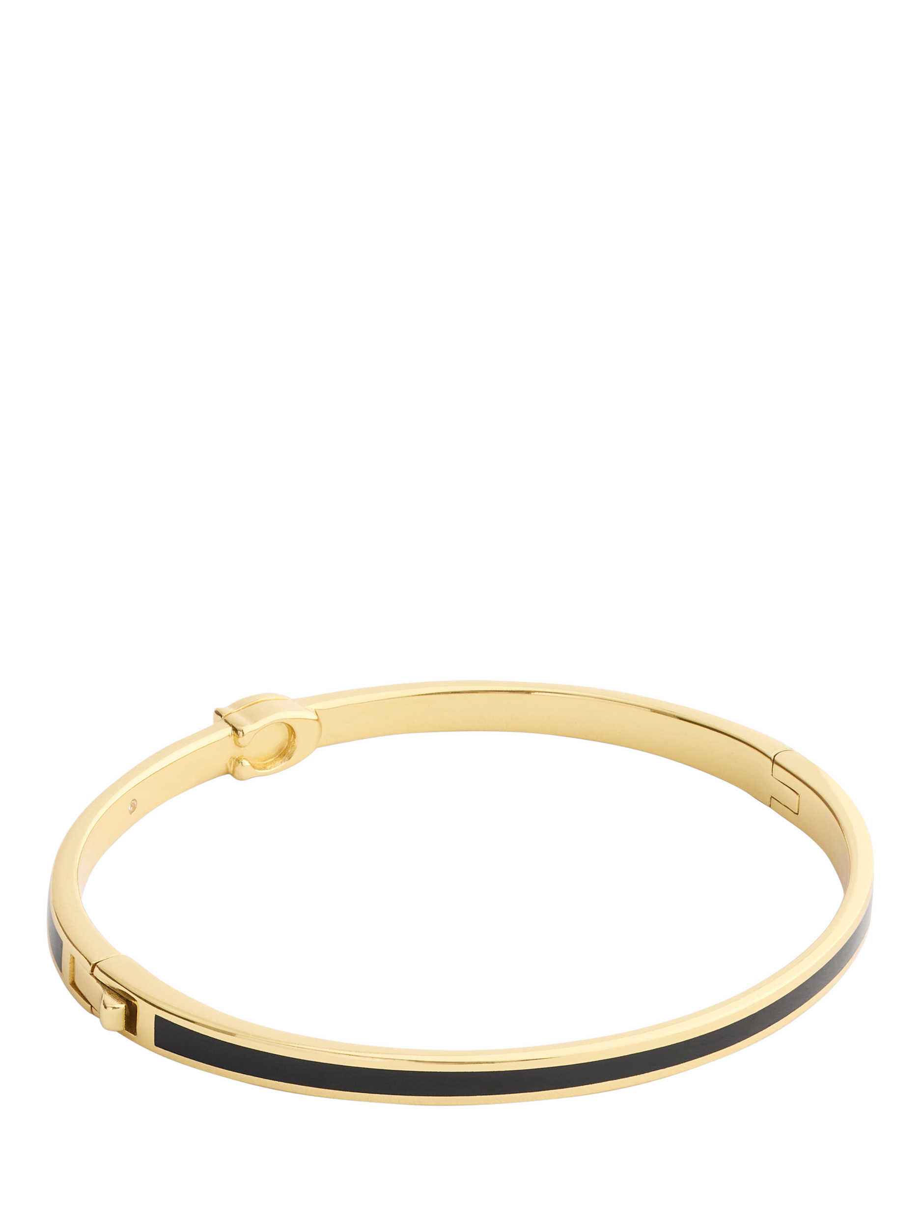 Product image 4 of 6, which shows Coach Sculpted C Enamel Hinged Bangle, Gold