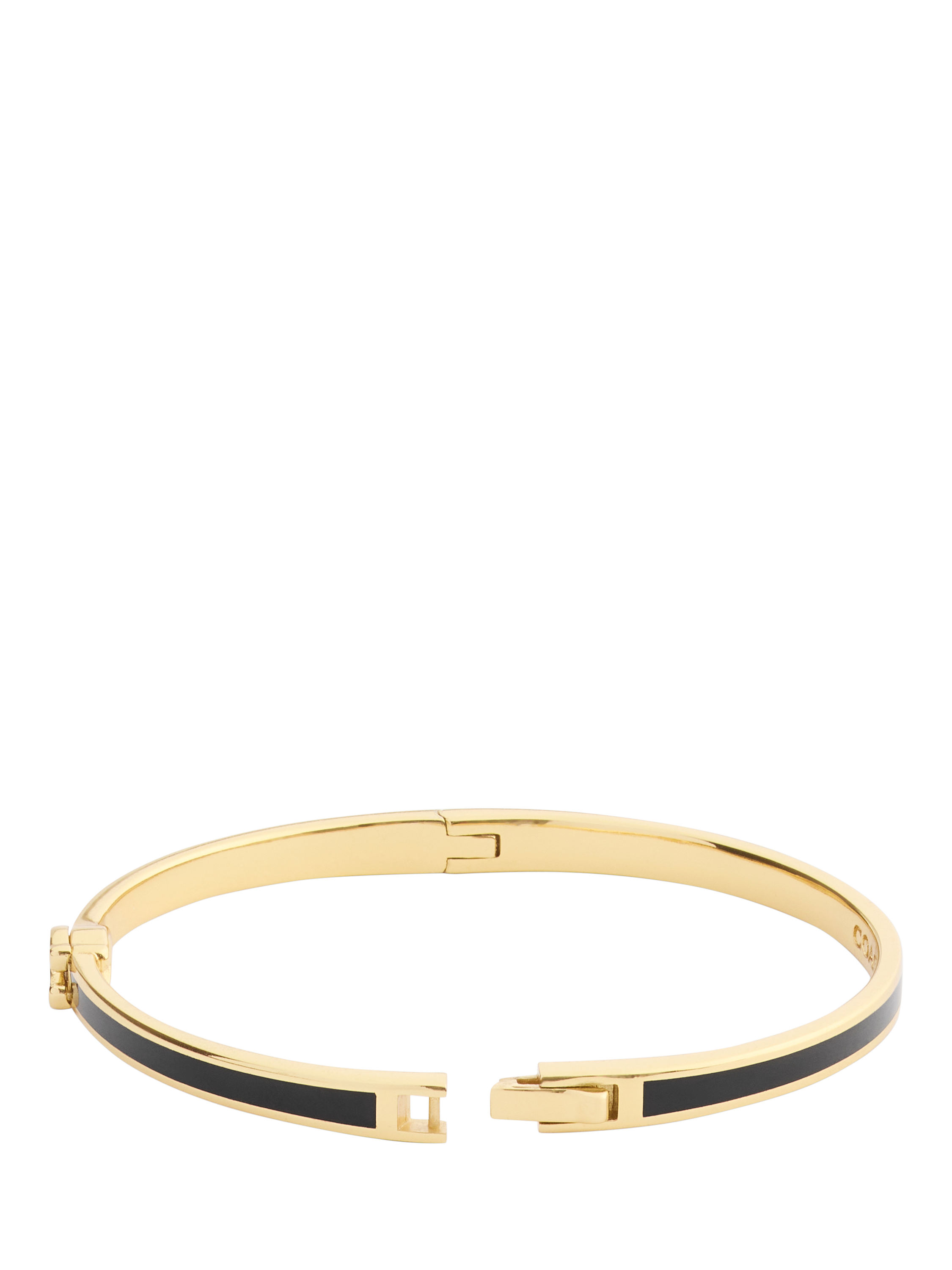 Product image 6 of 6, which shows Coach Sculpted C Enamel Hinged Bangle, Gold