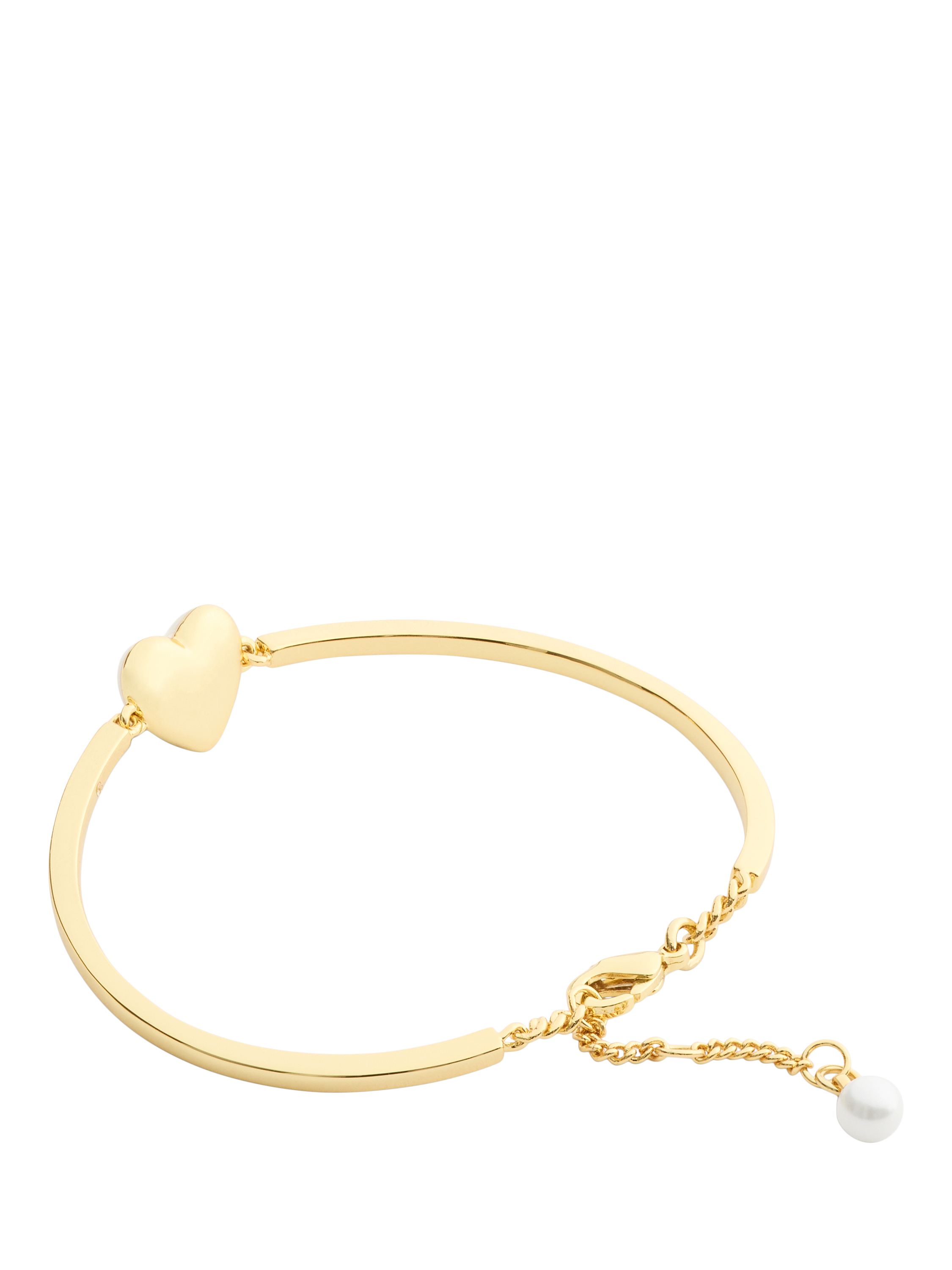 Product image 3 of 3, which shows Coach Enamel Heart Charm Cuff Bracelet, Gold