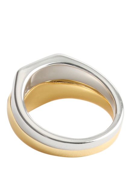 Coach Signet Ring Set, Twotone, Size O - view 2, Twotone