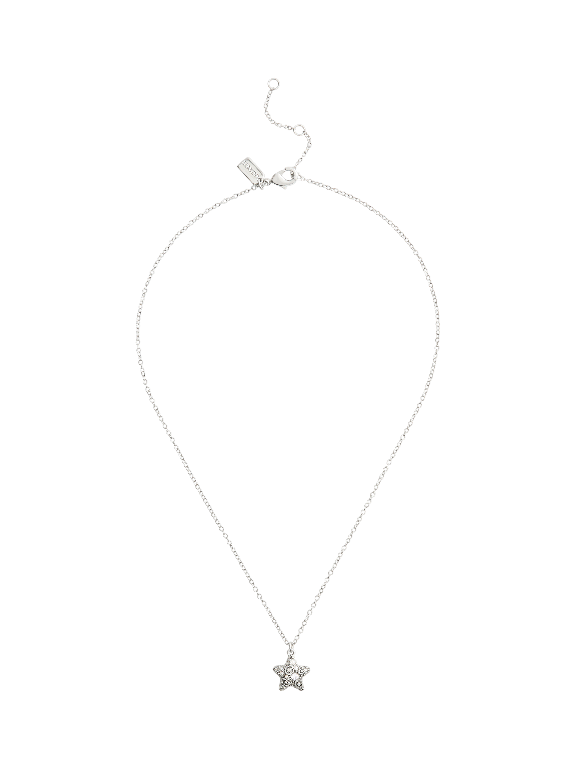 Product image 5 of 5, which shows Coach Crystal Star Necklace and Earring Set, Rhodium