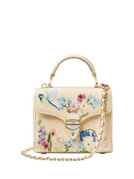 Aspinal of London Mayfair Midi Embroidered Clutch Bag, Multi, Multi