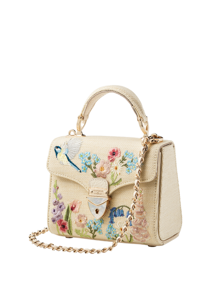 Aspinal of London Mayfair Midi Embroidered Clutch Bag, Multi - view 2, Multi