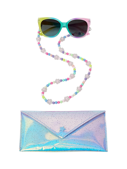 Angels by Accessorize Kids' Ombre Cat's Eye Sunglasses, Chain & Case Set, Ombre