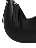 CHARLES & KEITH Carey Crescent Faux Leather Hobo Bag, Black