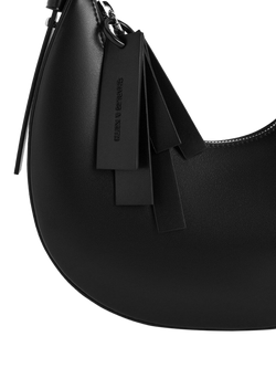 CHARLES & KEITH Carey Crescent Faux Leather Hobo Bag - view 2, Black