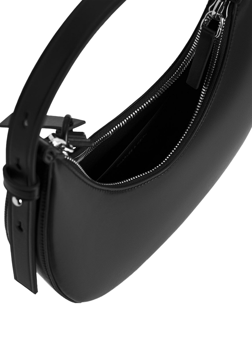 Product image 4 of 4, which shows CHARLES & KEITH Carey Hobo Bag, Black