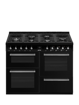 Smeg Concert CX113GMBL Dual Fuel Gas Hob Range Cooker, Black