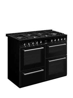 Smeg Concert CX113GMBL Dual Fuel Gas Hob Range Cooker, Black - view 2, Black